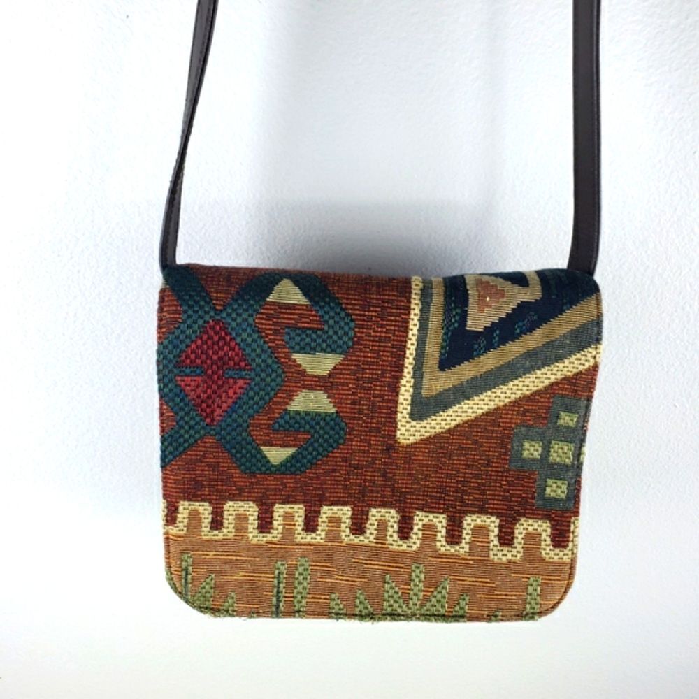 Women's Vintage Arizona Geo Aztec Threaded Nine West.Crossbody - Picture 14 of 16